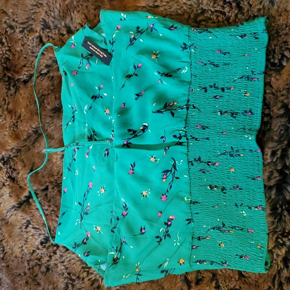 Afrm women floral green sleeveless top - Picture 5 of 7